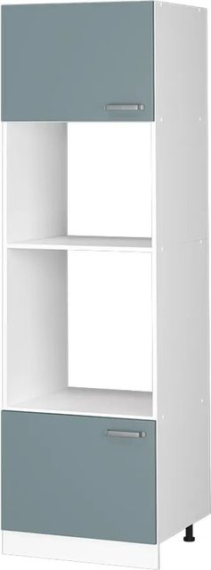 Vicco Mikrowellenschrank R-Line Küchenschrank modern Weiß Blau Grau B: 60 cm, T: 57,2 cm, H: 207 cm - Bild 2