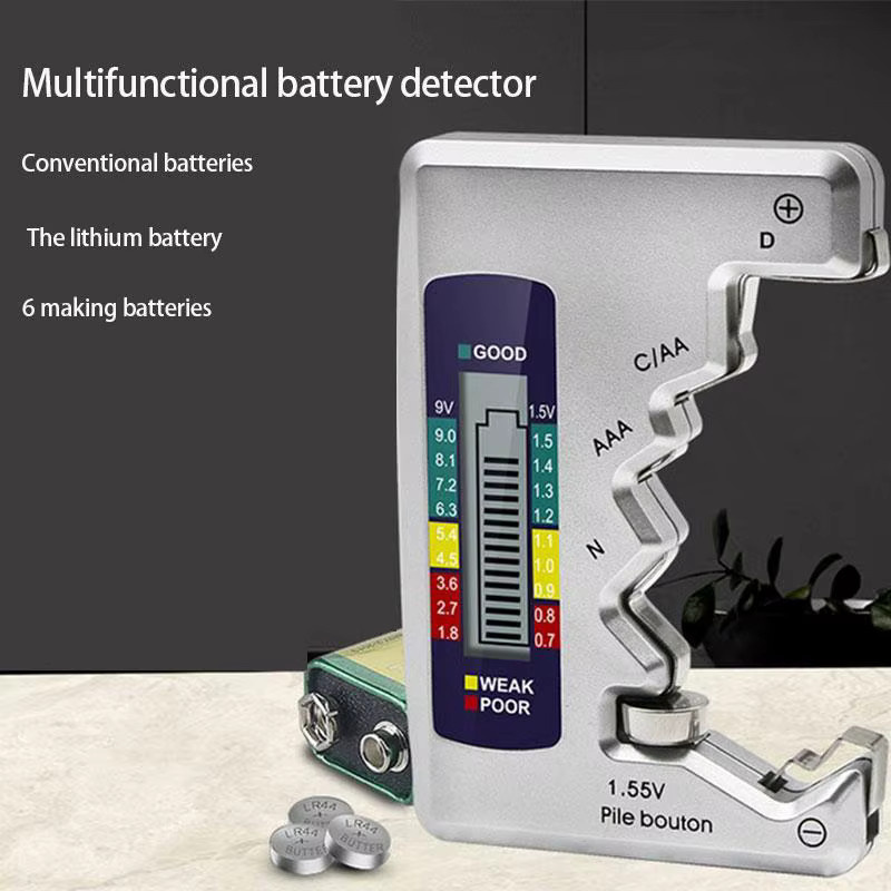 Digitaler Universal-Batterietester BT168 Kapazitätsprüfer für Lithium und Alkaline Zellen in Silber - Bild 2