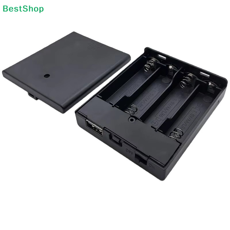 YIBAR Batterie-Aufbewahrungsbox für AA-Batterien, tragbarer Organizer für 1,5-V-LR6-Batterien, Schwarz - Bild 3