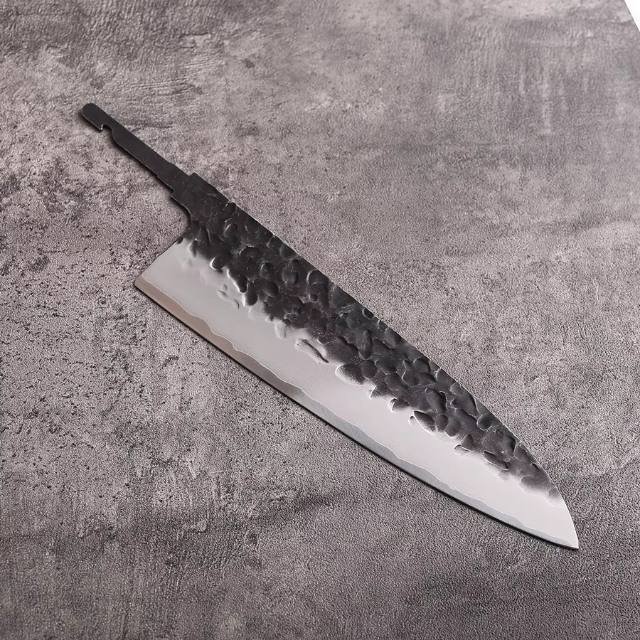 HUAYIGRAND 8,2-Zoll Chefmesser aus dreischichtigem Verbundstahl, handgeschmiedete leere Klinge in Silber, Full Tang für DIY-Projekte - Bild 2