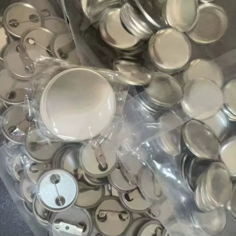 100 Sets Blanko Anstecknadeln aus Metall in Silber für die DIY Button-Badge Herstellung, Durchmesser: 25 mm - Bild 2