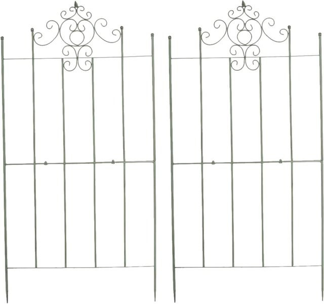 DELUKE Rankgitter HEIKE 2er Set Metall in Antik-Grün für Kletterpflanzen im Landhausstil, B: 85,5 cm, T: 2,0 cm, H: 170,0 cm - Bild 1