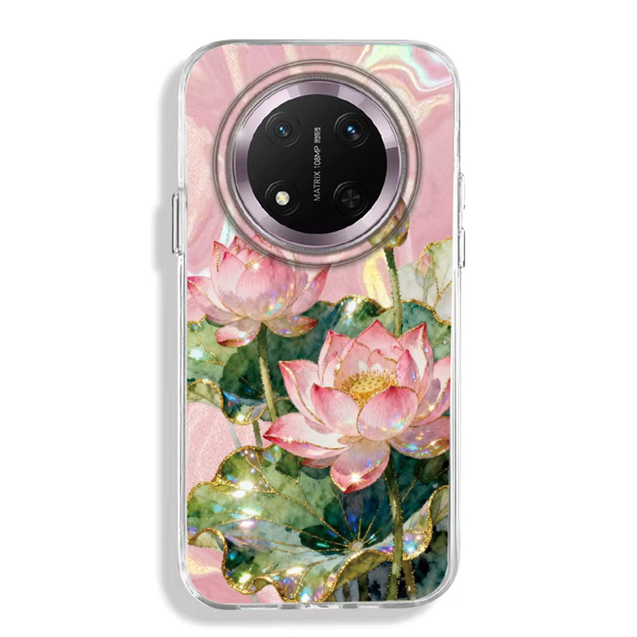 Handyhülle mit Rosa Pfingstrose und Lotus Print für Honor X9c X9a X9b X8a X8b X8c X6c X7b 400 200 90 Smart Pro Magic7 6 5 70 Lite in Pink und Multicolour - Bild 4