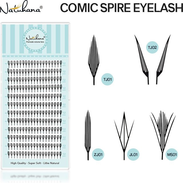 NATUHANA Wimpernverlängerungen, Anime Manga Style Spike Lashes, Cluster-Wimpern - Bild 1