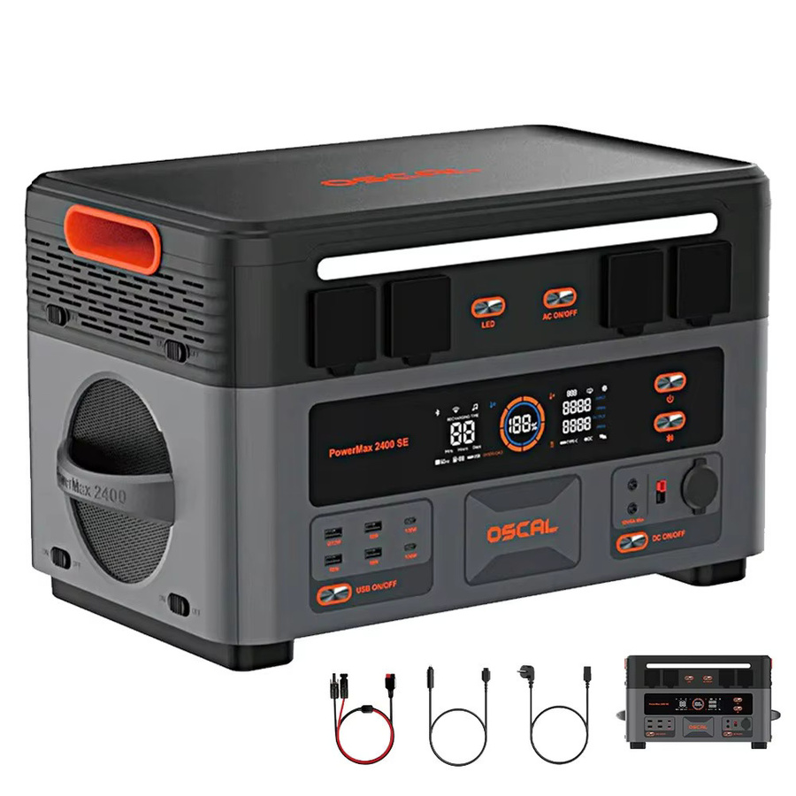 OSCAL PowerMax 2400SE Tragbare Powerstation mit 2400W und 2016Wh Kapazität, Lifepo4 Solargenerator und wiederaufladbare Batterie für Outdoor, Camping und Notstromversorgung - Bild 9