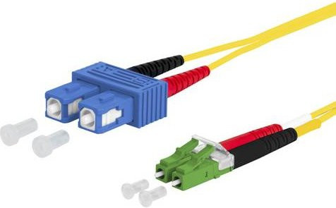 Metz Connect OpDAT Patchkabel SC-D/LC-D APC OS2, Farbe: Gelb, Länge: 2 m - Bild 1
