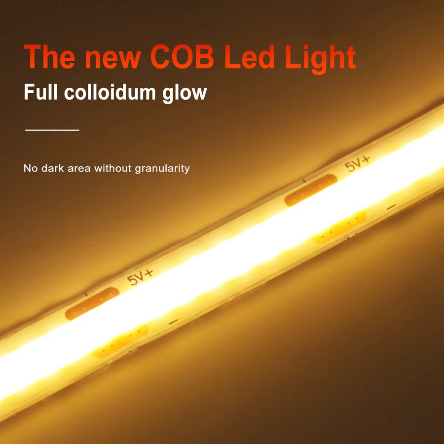 HEGEHE COB LED Lichtstreifen mit 320 LEDs, batteriebetrieben mit 3AA Batterien, flexibler DIY Lichtstreifen für Schrank, Schlafzimmer oder TV Hintergrundbeleuchtung - Bild 5