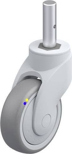 Blickle Kunststoff-Lenkrolle LWGXE-TPA 101XKF-ELS-ZAX51 in Silber/Grau mit 100 mm Rad-Durchmesser und 70 kg Tragfähigkeit - Bild 1
