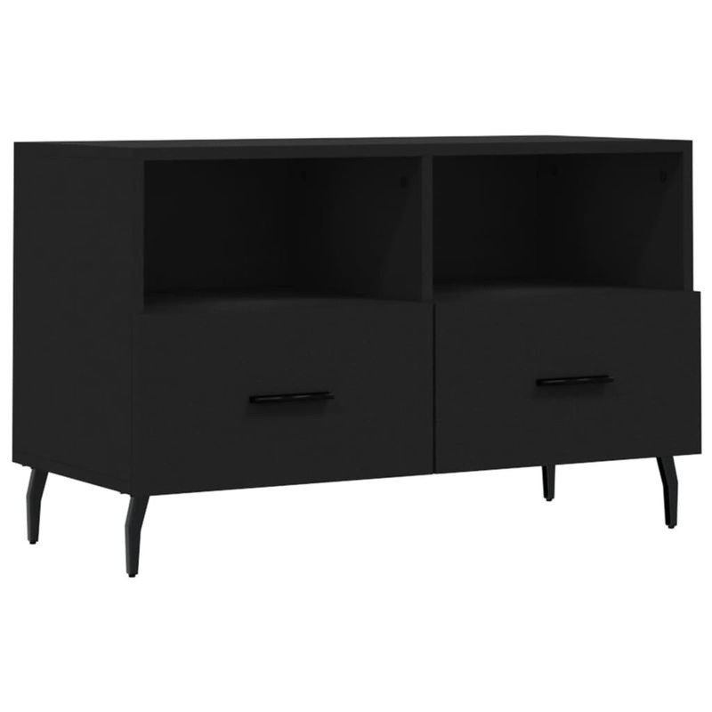 Vidaxl TV-Schrank in Schwarz im Industrial Design aus Holzwerkstoff und Metall, B/T/H: 80 x 36 x 50 cm - Bild 3