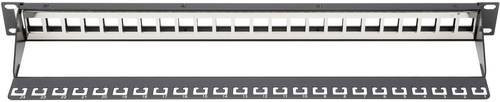 Digitus DN-91411 24 Port Netzwerk-Patchpanel unbestückt in Schwarz und Grau, 1 HE, Breite: 483 mm - Bild 1