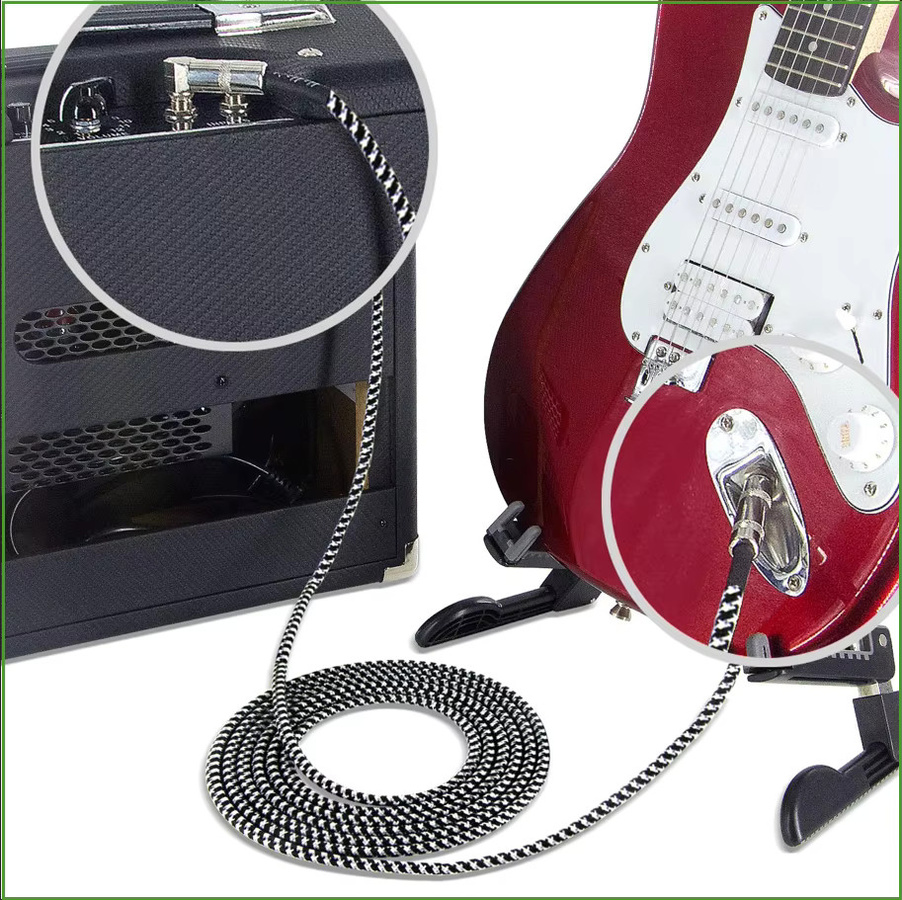 YOUYAN Gitarrenkabel für E-Gitarre, Bass und Mandoline, rechtwinklig bis gerade, Schwarz - Bild 4