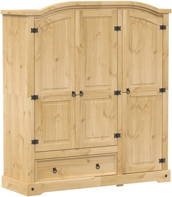 vidaXL Kleiderschrank Corona aus Massivholz Kiefer in rustikalem Design, B/T/H: 151,5 x 52 x 170 cm - Bild 1