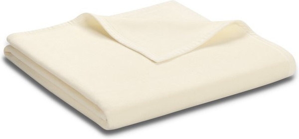 Wohndecke UNICOLOUR XXL in Beige und Weiß aus Baumwolle und Polyester, B/T: 240 x 220 cm