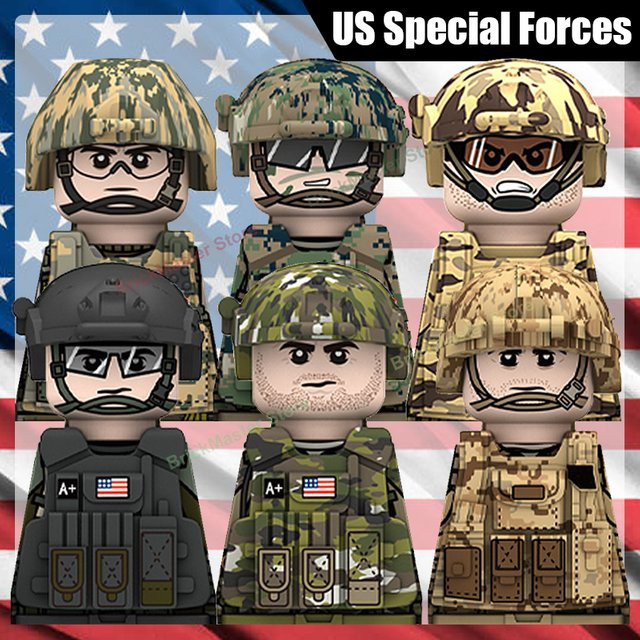 BRICKPANDA MOC Stadt Militär US Special Forces SWAT SEAL Air Force Navy Soldat Figuren Polizei, Einzelfigur - Bild 1