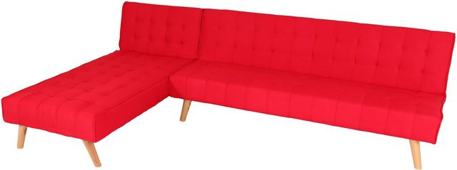 MCW Ecksofa K38 Klappsofa in Rot mit Massivholzgestell und reversibler Liegefläche, B: 256 cm, T: 176 cm, H: 75 cm - Bild 1