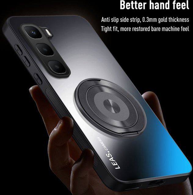 EUCAGR Schutzhülle für Infinix Hot 60 Pro, Hot 60 und Hot 60i aus mattem TPU und PC mit Standfunktion in Grau und Schwarz - Bild 1