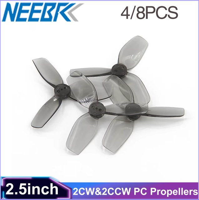 NEEBRC Propeller, 3-Blatt, 4/8-teiliges Set, Kunststoff, Schwarz - Bild 1