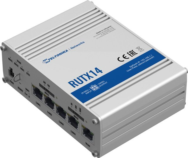 Teltonika RUTX14 WLAN-Router Gigabit Ethernet Dual-Band 2,4 GHz/5 GHz LTE/5G Silber - Bild 1