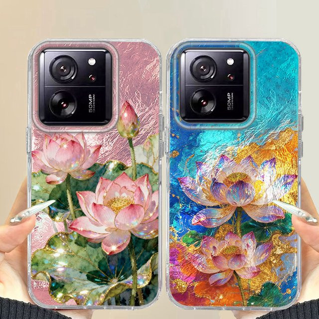 Handyhülle mit Koreanischem Lotus Blume Design für Xiaomi 13T 14T Pro 11 Lite Poco X5 X6 X7 M6 C65 C61 M5S in Multicolour - Bild 1