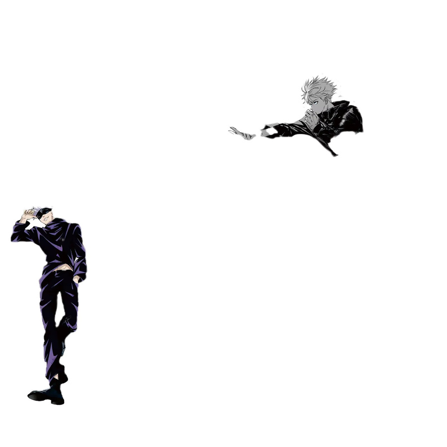 Bandai Jujutsu Kaisen Gojo Satoru Anime-Dekorationen, 75-teiliges Set, Schwarz-Weiß-Collage - Bild 3