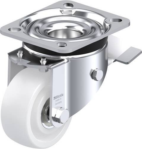 Blickle LK-SPO 75K-ST Lenkrolle mit Feststeller, Rad-Durchmesser: 75 mm, Tragfähigkeit: 300 kg, verzinkt, weiß - Bild 1