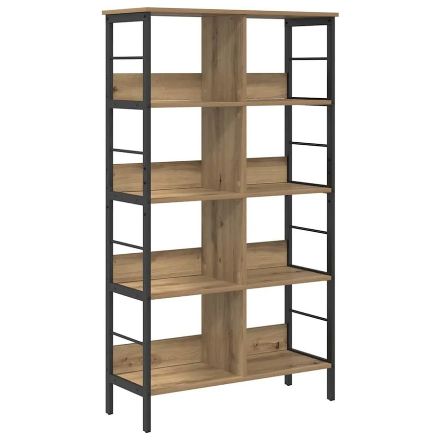 vidaXL Bücherregal Artisan-Eiche im Industriestil aus Holzwerkstoff und Stahl, Farbe: Braun, B/T/H: 82 x 32 x 144,5 cm - Bild 2