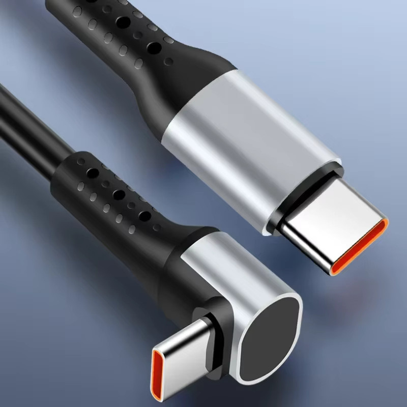 OIITH USB Typ C Schnellladekabel 66 W mit 90 Grad Feder-Design in Schwarz für Samsung und Xiaomi - Bild 6