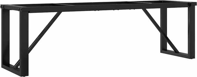 vidaXL Couchtisch-Gestell in O-Form aus pulverbeschichtetem Stahl in Schwarz, B/T/H: 140 x 30 x 43 cm - Bild 1