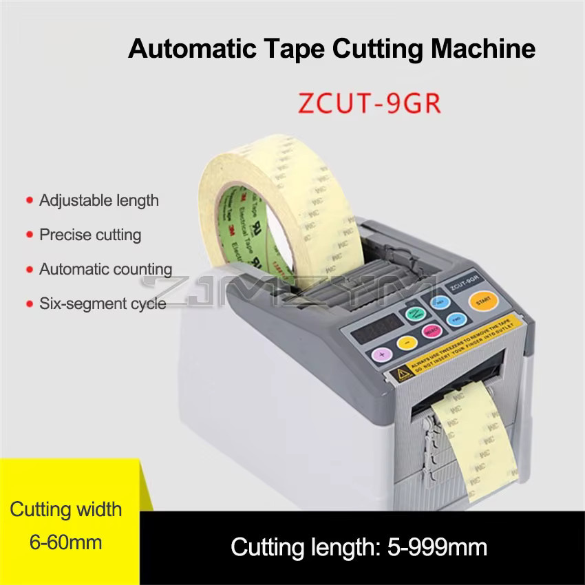 ZJMZYM Automatischer elektrischer Klebebandspender ZCUT-9GR für Vinyl, Faser und Folienband, Breite: 6-60 mm - Bild 2