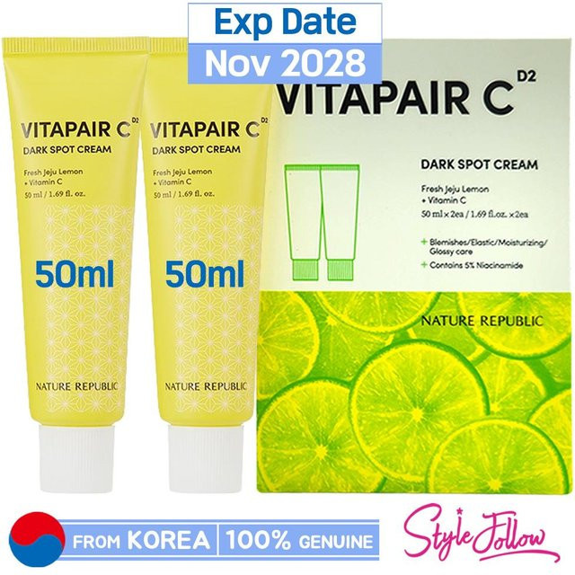 Nature Republic Vitapair C Dark Spot Cream Set, 2x 50 ml, Vitamin C, Niacinamid - Bild 1