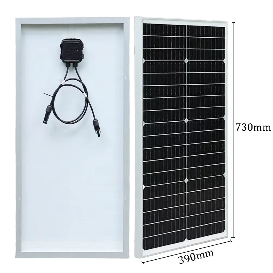 xinpuguang 12V Solarpanel mit gehärtetem Glas und Monozellen in Schwarz für Camper, RV, Boot oder Zuhause - Bild 3