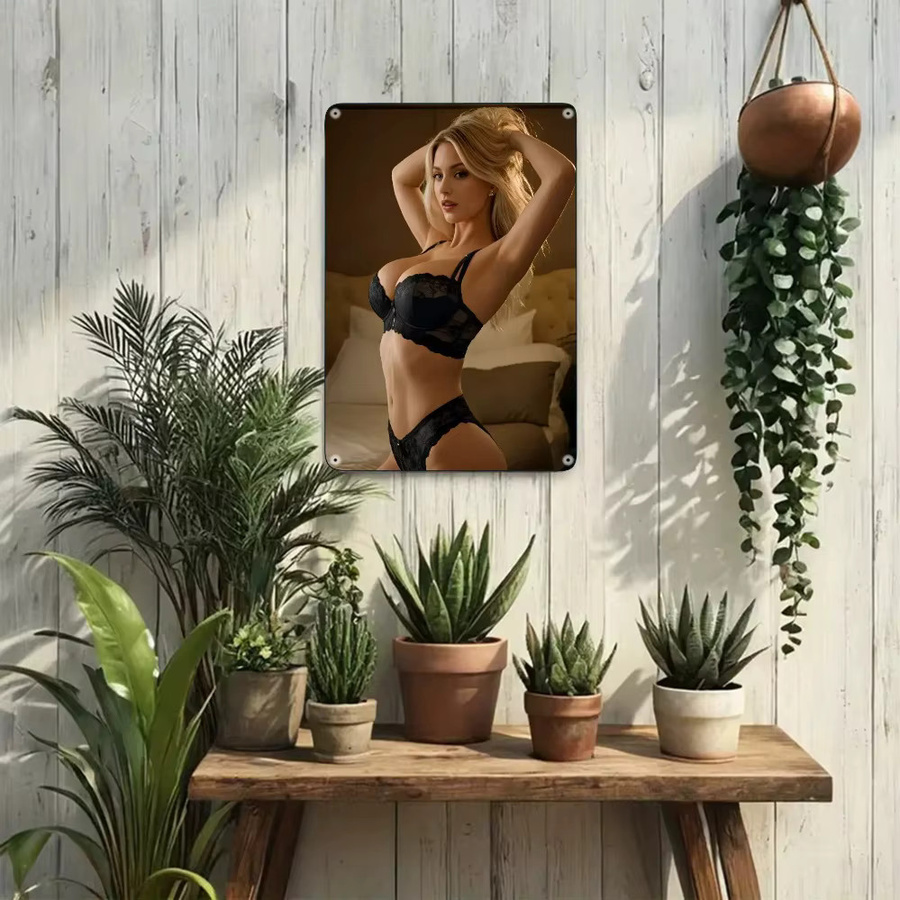CIFBUY Vintage Metall-Wanddekoration in Schwarz mit floralem Spitzen-Design, wasserfeste Eisenkunst-Plakette, Breite: 30,48 cm, Höhe: 30,48 cm - Bild 5