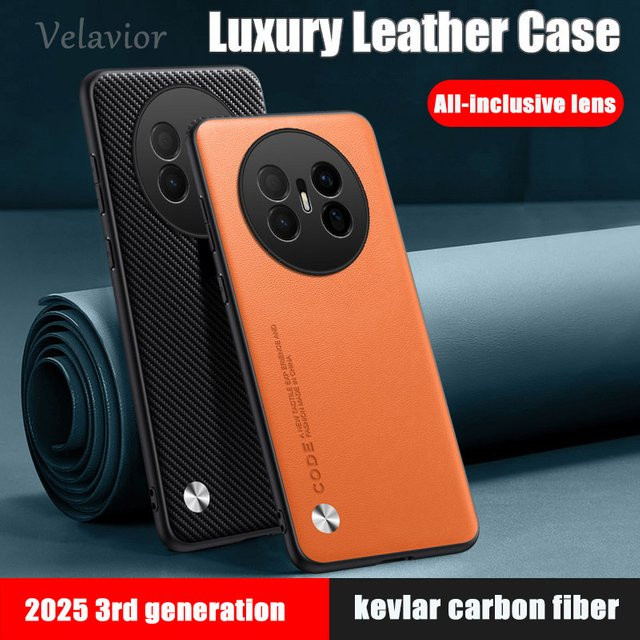 Luxus PU Leder Schutzhülle für Huawei Mate 70 Air und Mate 7060 Pro in Lila, stoßfeste Silikon-Schutzhülle - Bild 1