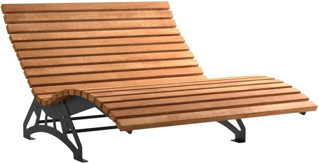 SOTECH Gartenliege LOUNGER Komplett Set in Schwarz mit Thermokiefer-Holzlatten und verzinktem Stahl - Bild 1