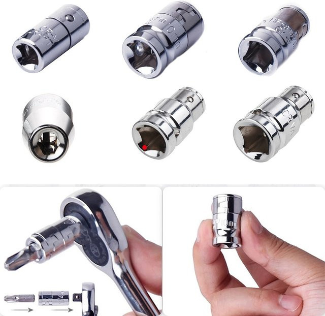 Doxa Bit Halter Hex Bit Adapter Set für Ratsche und Schlagschrauber in Silber - Bild 1