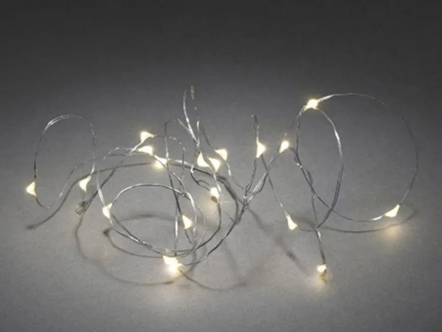Konstsmide Micro LED Lichterkette mit 20 warmweißen LEDs in Silber für den Innenbereich - Bild 2