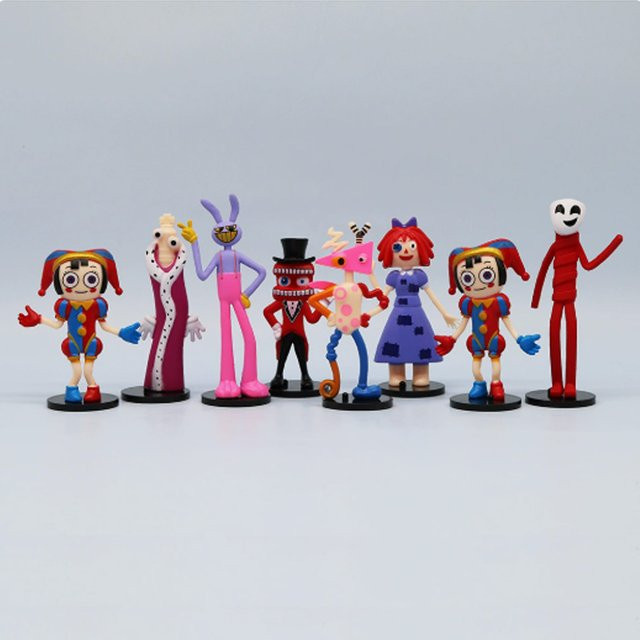 Bandai The Amazing Digital Circus Ragatha/Jax/Pomni Actionfiguren, 8-teiliges Set - Bild 1
