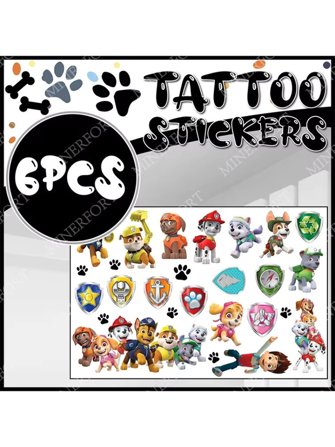 Paw Patrol Tattoo Aufkleber, Cartoon Hund - Bild 7