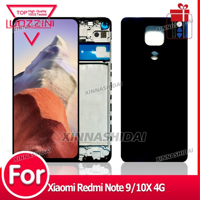 Xiaomi Redmi Note 9/10X 4G LCD Display Touchscreen Digitizer Montage mit Rahmen in Schwarz - Bild 1