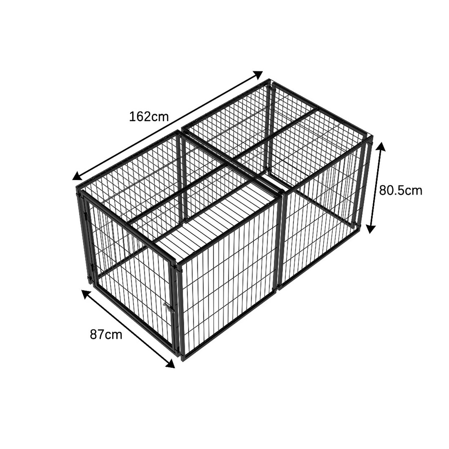 Amazon Basics Modulare Hundebox in Schwarz mit Sicherheitsschloss und PVC-Einlage, B/T/H: 160 x 80 x 80 cm - Bild 3