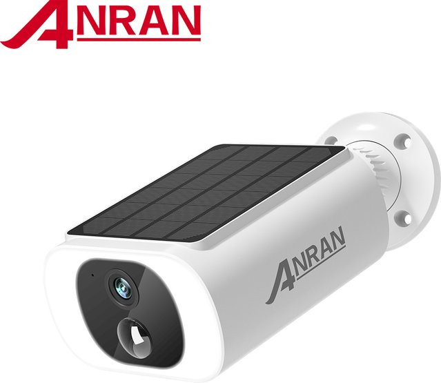 ANRAN 2K Solar-Überwachungskamera mit 3/5MP Auflösung, Outdoor Wireless WIFI Kamera mit Flutlicht und Nachtsicht, Farbe: Weiß - Bild 1