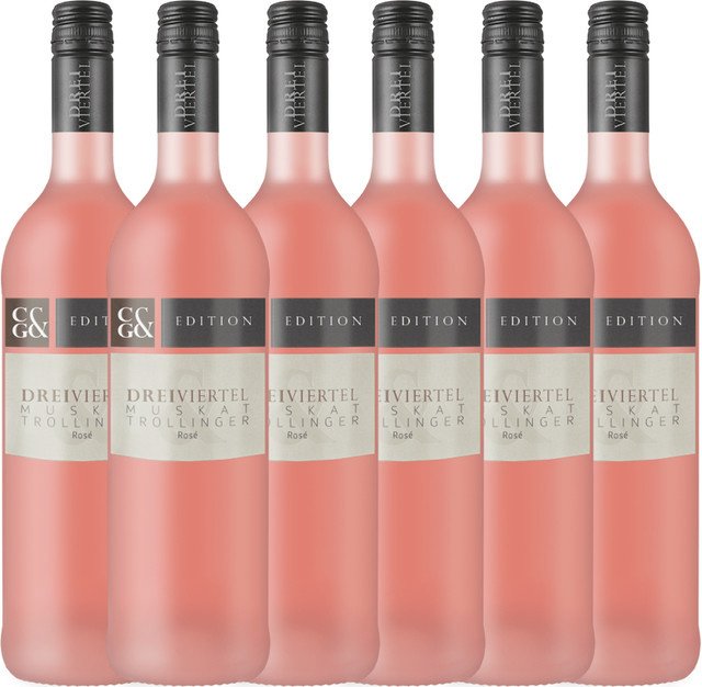 Cleebron Muskat-Trollinger Rosé Qba süß 6 x 0,75 l - Bild 1