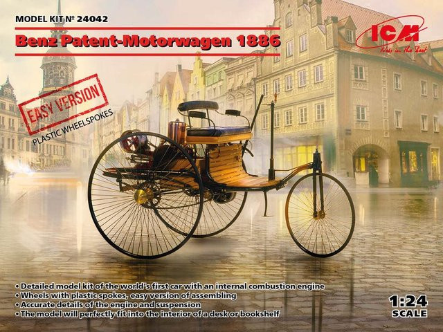 ICM Benz Patent-Motorwagen 1886, Fahrzeug, 1:24, Kunststoff, Bunt / Mehrfarbig - Bild 1