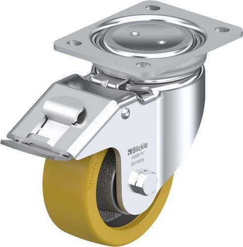Blickle Lenkrolle LUH-GTH 127K-FI mit Feststeller, Rad-Durchmesser: 125 mm, Tragfähigkeit: 700 kg, Farbe: Silber/Mehrfarbig - Bild 1