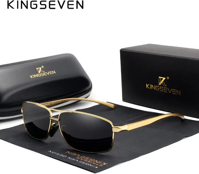 Kingseven Sonnenbrille, Quadrat, Metall, polarisiert, Herren - Bild 1