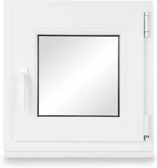 Neruli Kellerfenster Kunststoff Weiß Dreh-Kipp mit 3-Fach-Glas und schwarzer Dichtung BxH: 50 x 50 cm, DIN Rechts - Bild 1