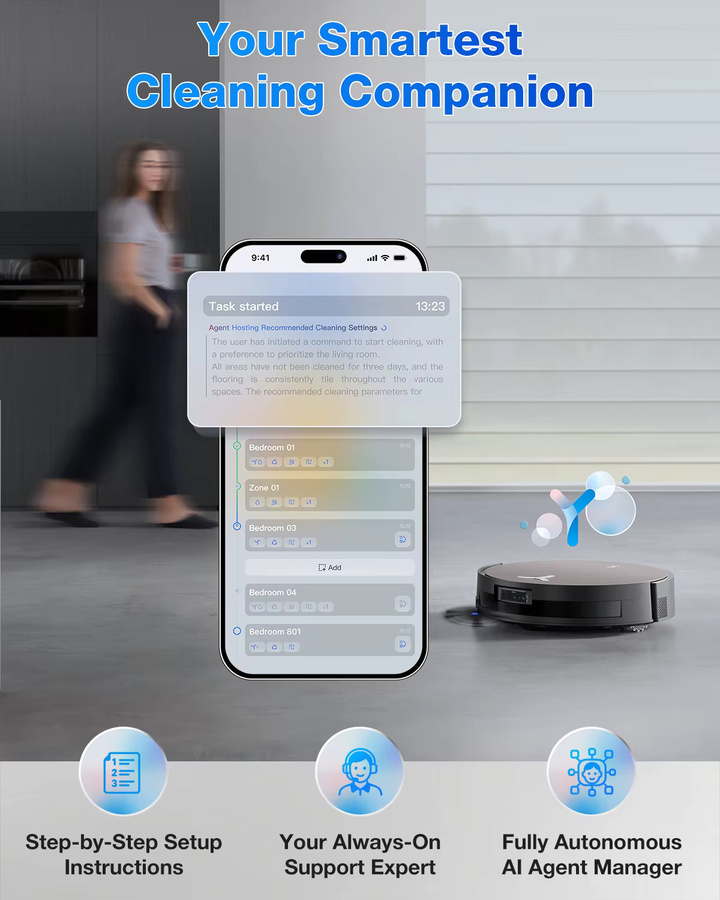 ECOVACS DEEBOT X11 PRO OMNI Kehrroboter-Staubsauger mit Saugmopp in Schwarz - Bild 6