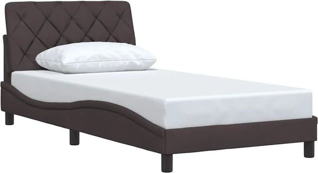 vidaXL Bettgestell mit Stoffbezug in Dunkelbraun, B/T: 100 x 200 cm - Bild 1