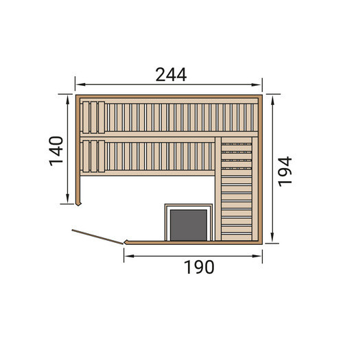 WEKA Ecksauna Varberg 4 in Weiß für 8 Personen inklusive 9 kW Ofen mit integrierter Steuerung und Glastür - Bild 2