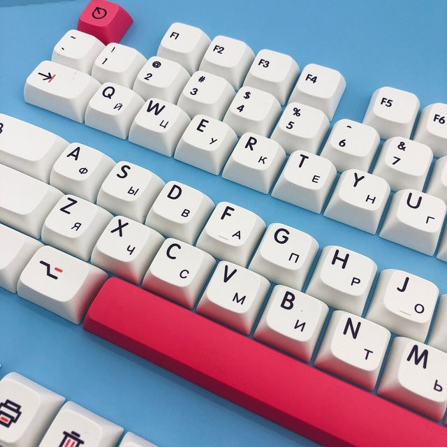 ZUOYA PBT Keycaps im XDA Profil mit Dye-Sublimation für mechanische Tastaturen, Englisch/Russisch Layout für MX Schalter (104/87/61 Tasten) - Bild 1